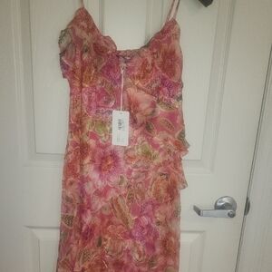 Johnny Was Vibrant Pink and Orange Dress